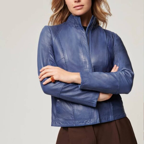 Azura Washed Lambskin Leather Jacket