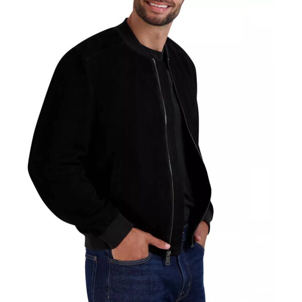 Black Suede Bomber Jacket