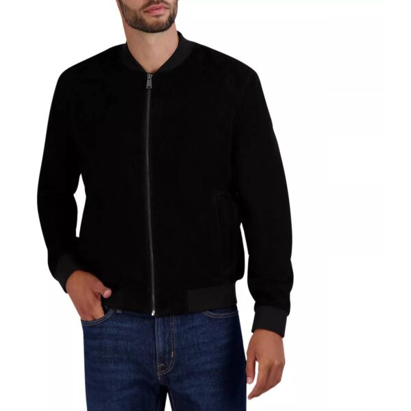 Black Suede Bomber Jacket