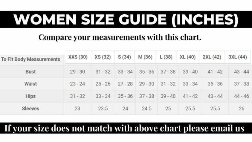 Body Meaurement Size Chart