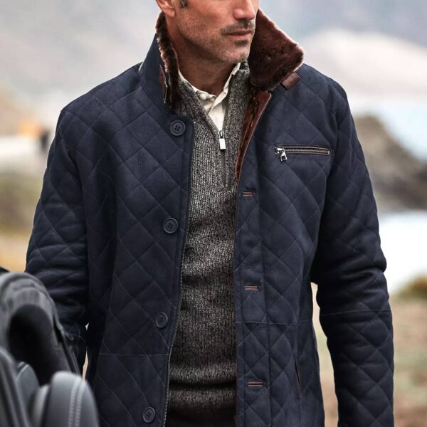 Hayes Quilted Spanish Shearling Sheepskin Car Coat