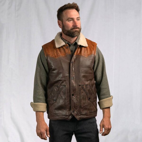 JACKSON LEATHER SHERPA VEST