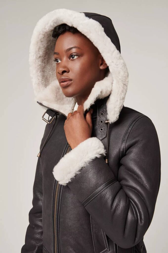 Jane Merino Sheepskin B-3 Bomber Jacket - The Premium Leather