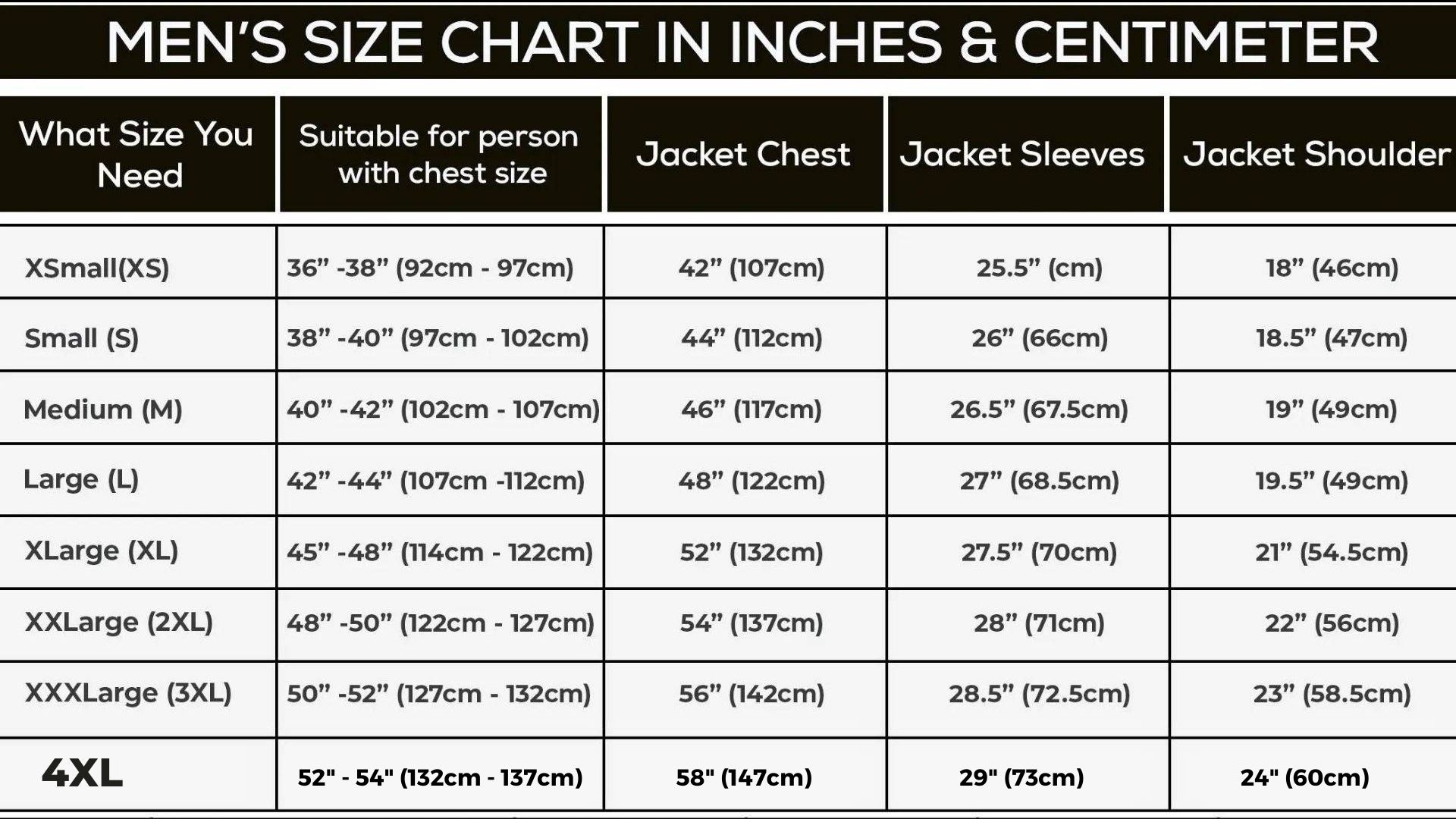 Legacy Size Chart – Kastel Denmark US