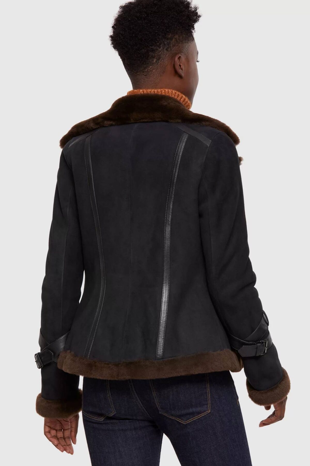 Olivia Spanish Merino Shearling Sheepskin Bomber Jacket