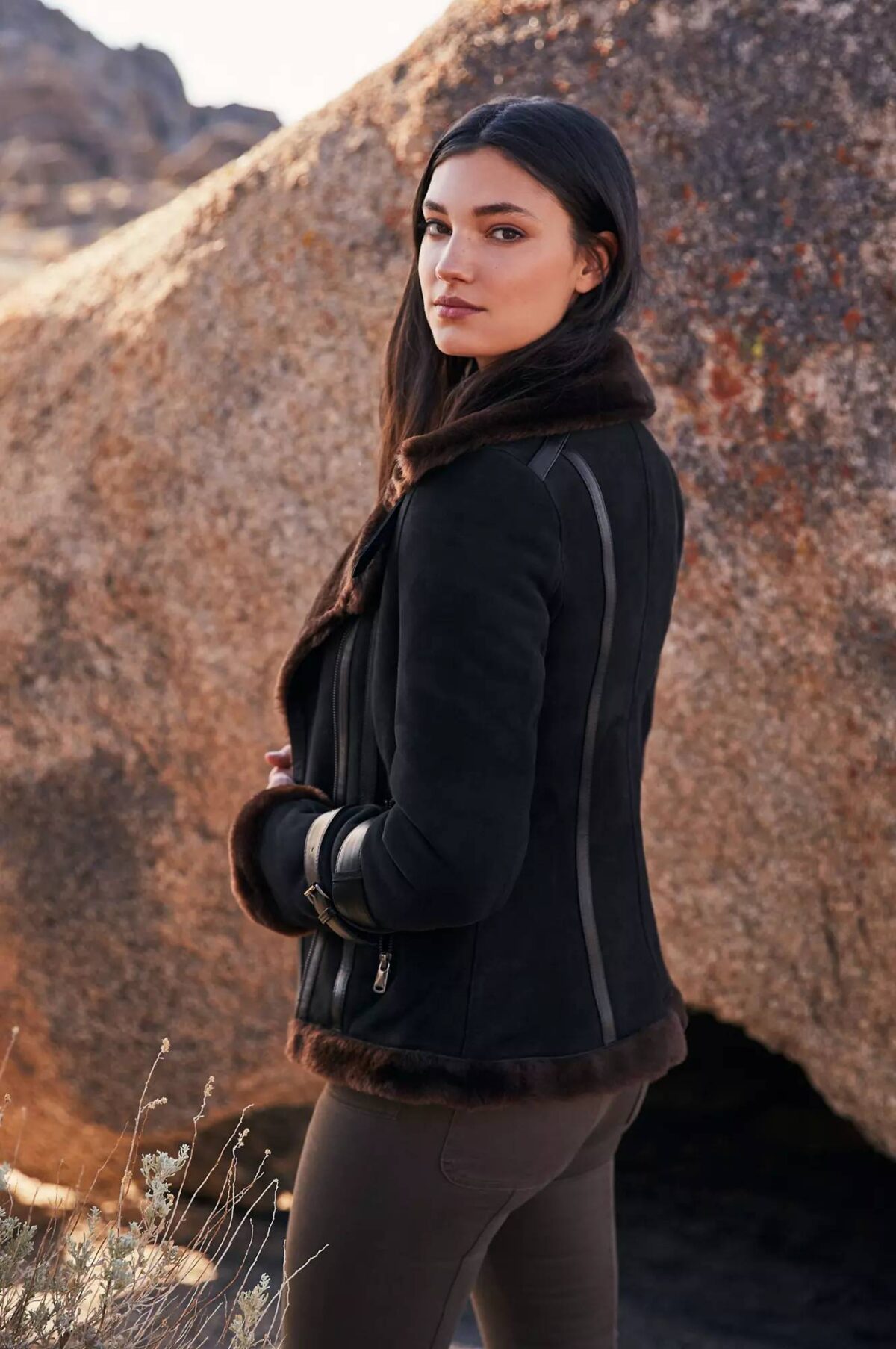 Olivia Spanish Merino Shearling Sheepskin Bomber Jacket