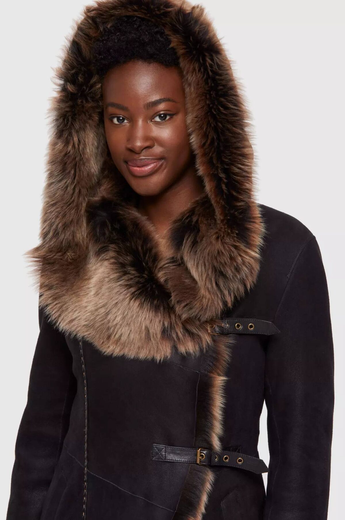 Petra Spanish Merino Shearling Sheepskin Coat with Toscana Trim