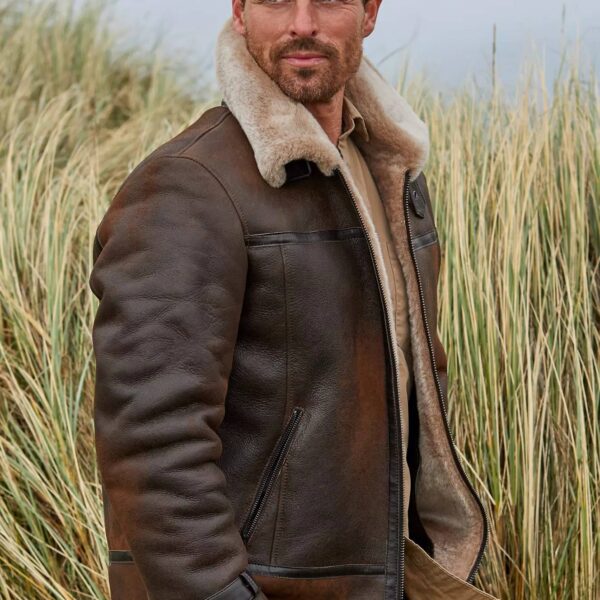 Special Edition Burnt Cognac Sheepskin B-3 Bomber Jacket