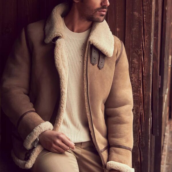 Special Edition Desert Sand Sheepskin B-3 Bomber Jacket