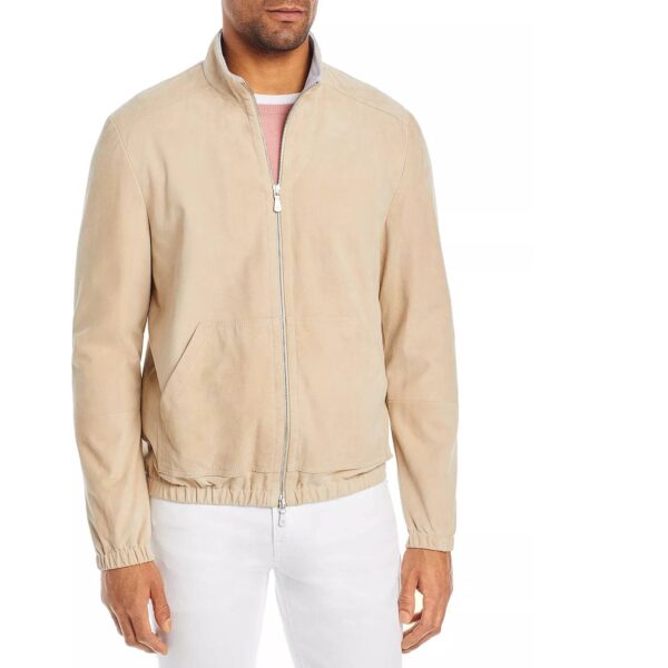 Suede Slim Fit Bomber Jacket