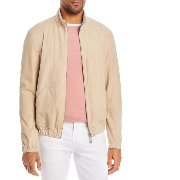 Suede Slim Fit Bomber Jacket