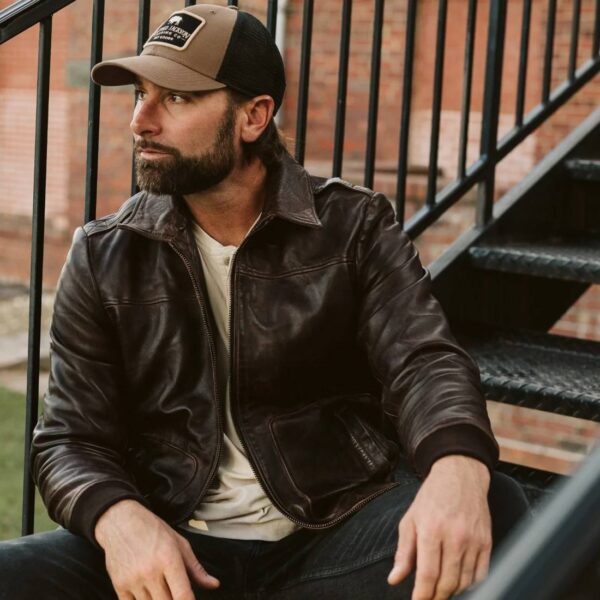 Vintage Leather Bomber Jacket
