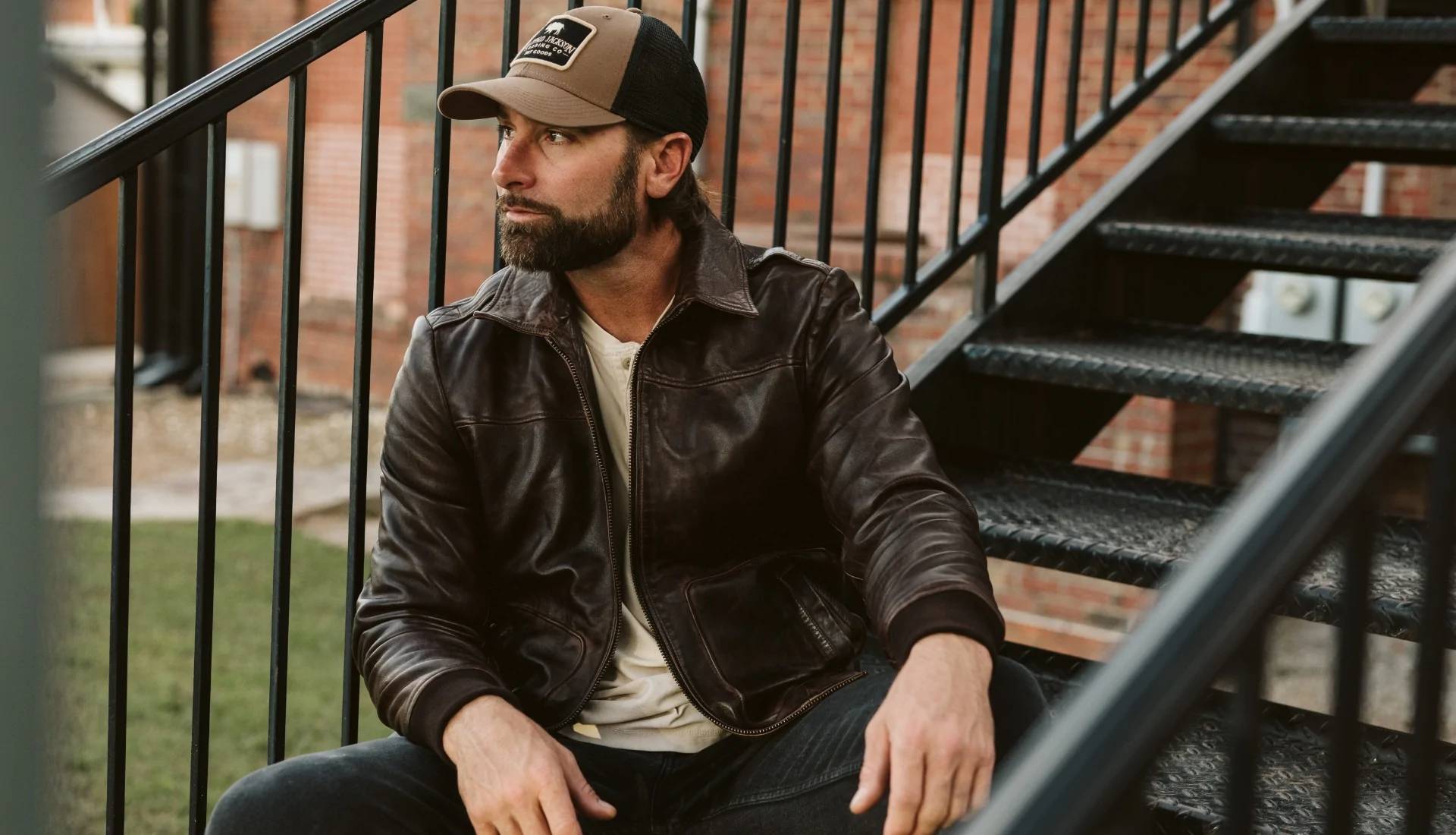 Vintage Leather Bomber Jacket