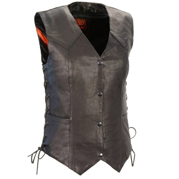 Leather Womens Lightweight Side Lace Conceal Carry Vest