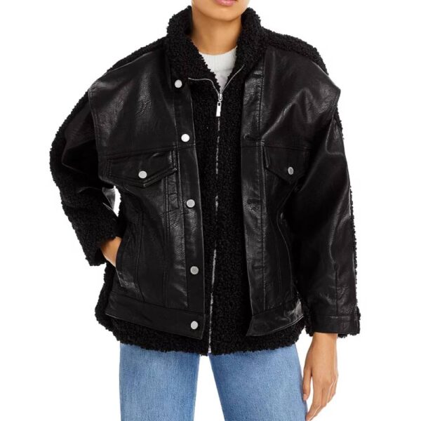 Sherpa Leather Biker Jacket
