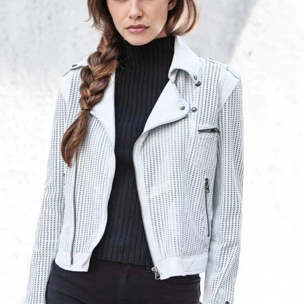 jakett perforated leather jacket US