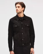 Black Suede Trucker Jacket USA