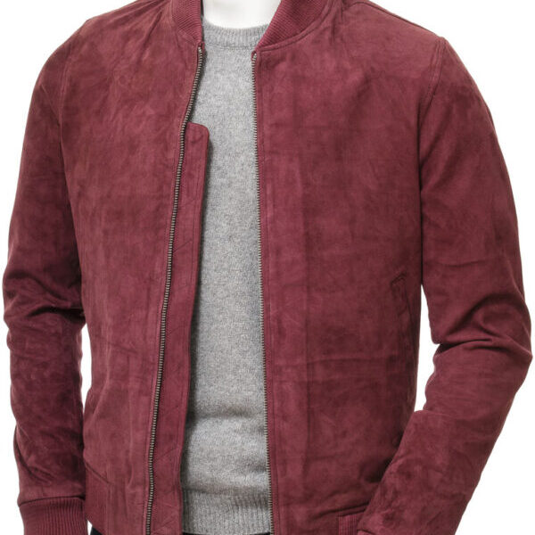 Burgundy Suede Jacket Mens USA