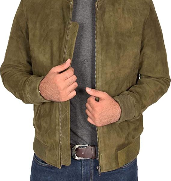 Olive Suede Jacket Men USA