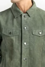 green suede trucker jacket USA