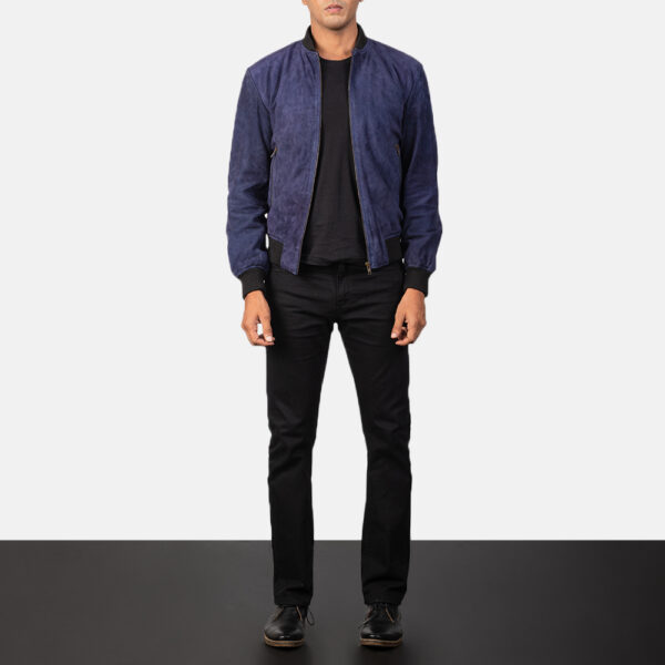 navy suede bomber jacket USA