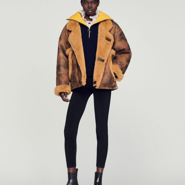 sandro sheepskin coat USA