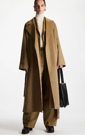 Cos Double-Faced Wool Belted Coat - Free Shipping USA
