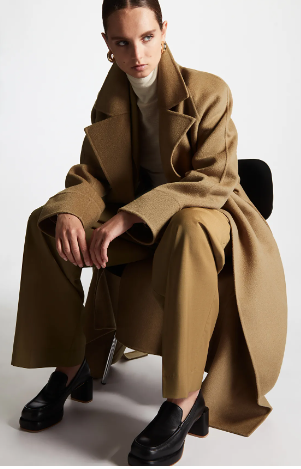 Cos Double-Faced Wool Belted Coat - Free Shipping USA