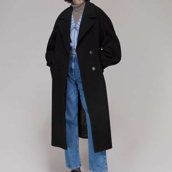 Puff Sleeve Wool Coat USA