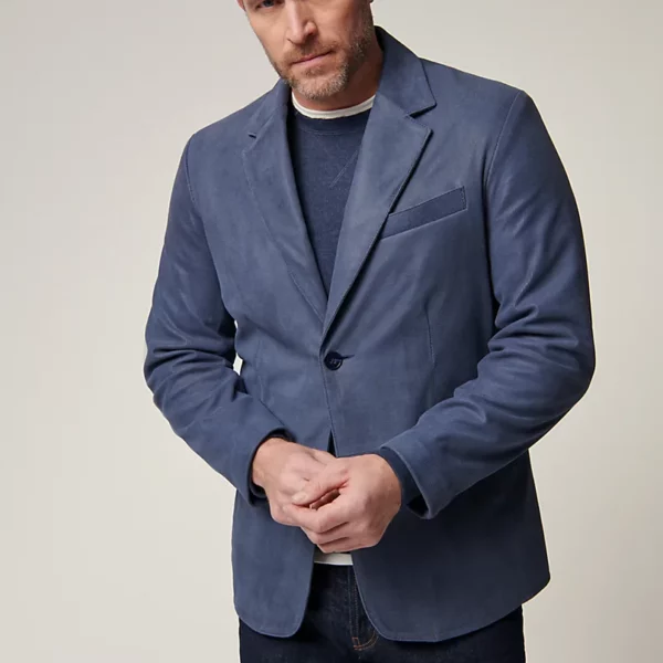Carlisle Embossed English Lambskin Leather Blazer