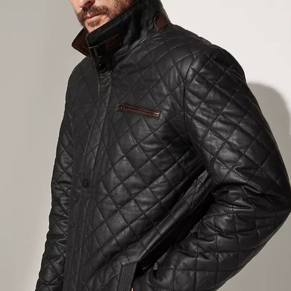 Christian Quilted Italian Leather Coat USA