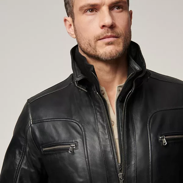 Memphis Lambskin Leather Bomber Moto Jacket USA