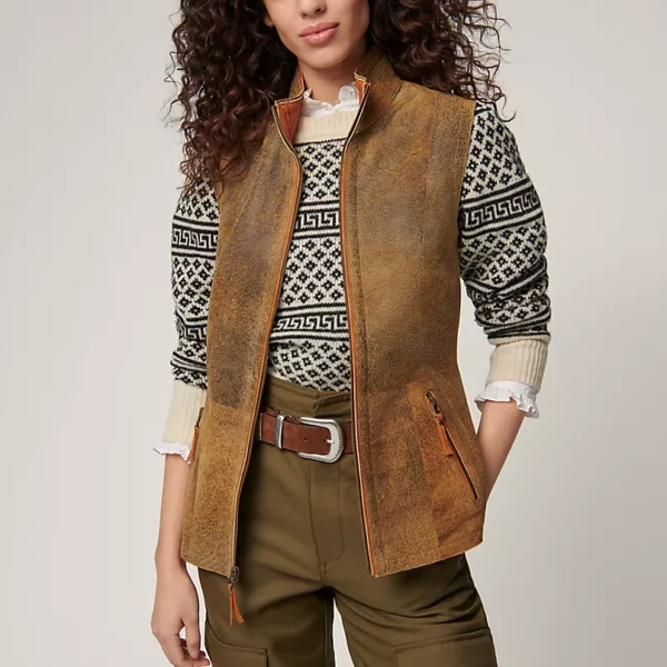 Brandy Reversible Lambskin Suede Leather Vest