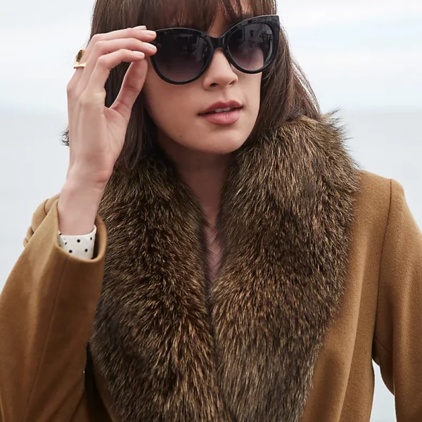 Carrie Loro Piana Wool Coat with Fur Trim US