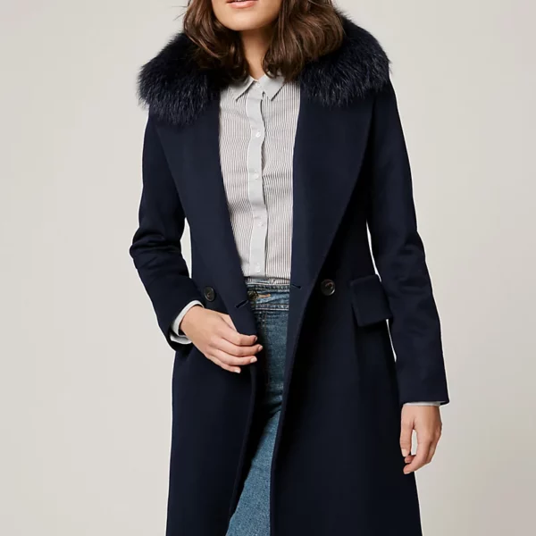 Charlotte Loro Piana Wool Coat with Fur Trim