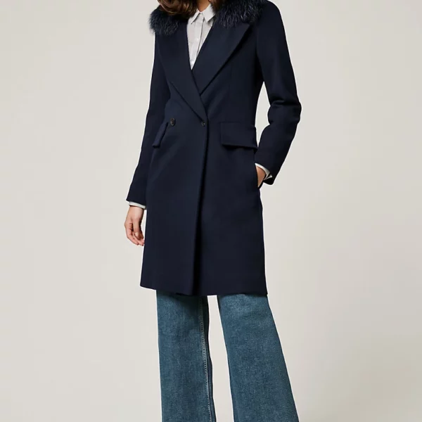 Charlotte Loro Piana Wool Coat with Fur Trim USA