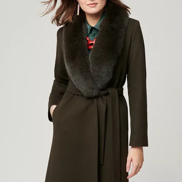 Gillian Loro Piana Wool Coat with Fur Trim US