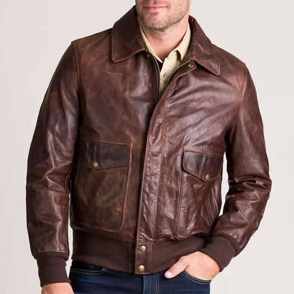 Heroes A-2 Vintage Style Leather Flight Bomber Jacket US