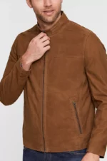 Lucio Goatskin Suede Moto Jacket US