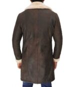 Mens Beige Shearling Leather Brown Trench Coat United States