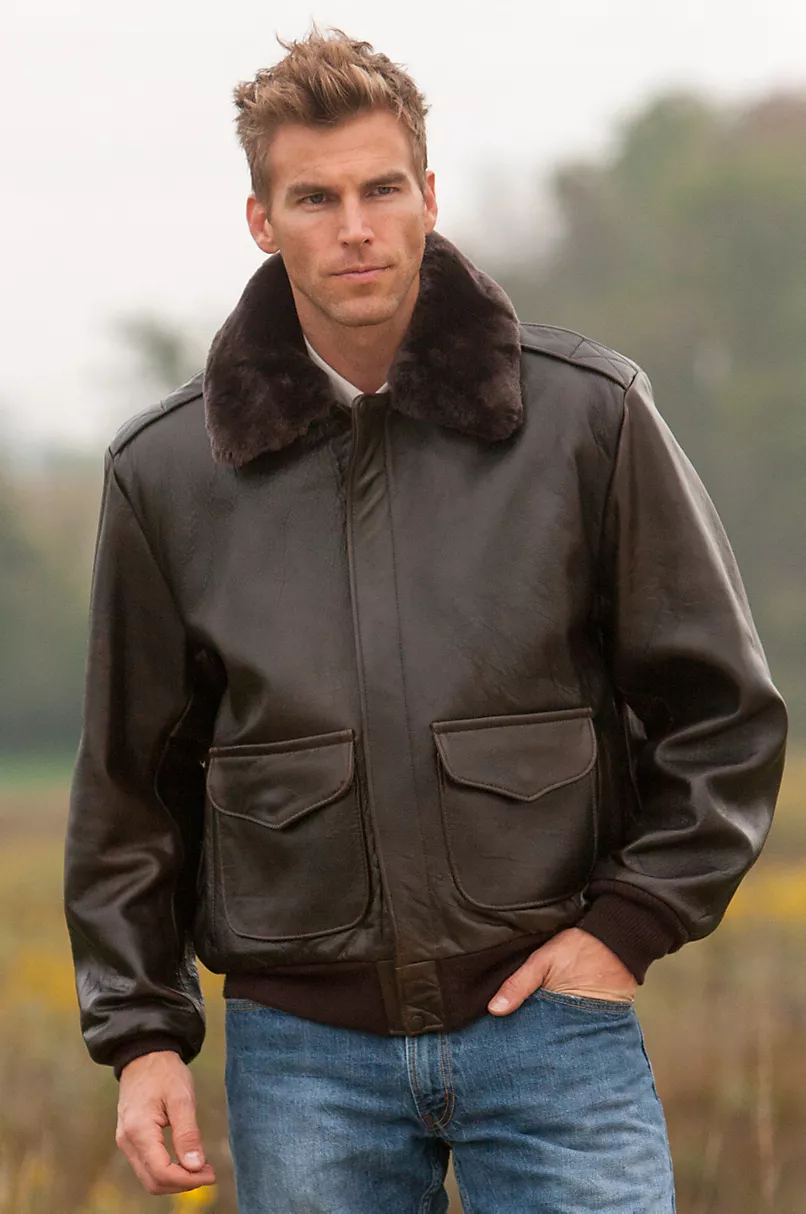 Men's Damian Lambskin Leather Bomber Jacket - Free Shipping USA