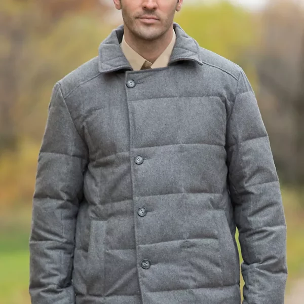 Men's Logan Wool-Blend Pea Coat with Down Lining