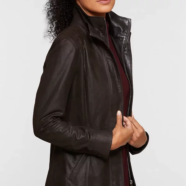 Rory Embossed Italian Lambskin Leather Jacket