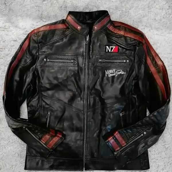 Mark Meer Signed Mass Effect N7 Shepard Leather Jacket