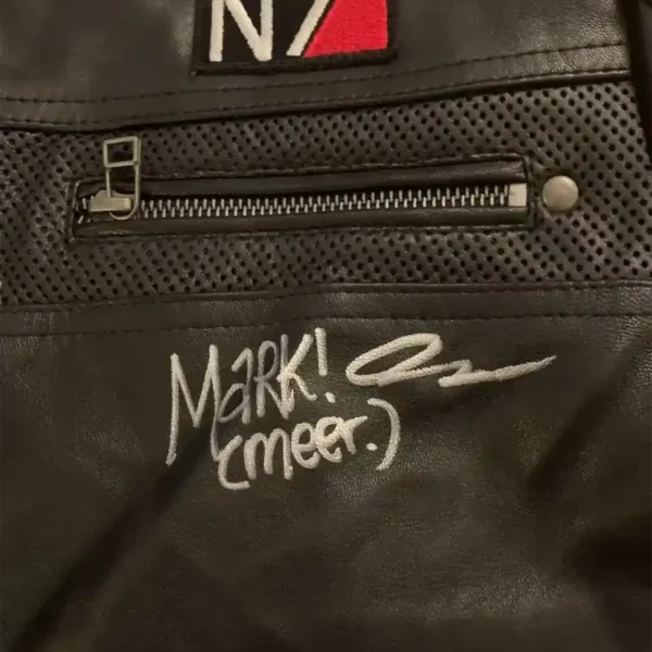 Mark Meer Signed Mass Effect N7 Shepard Leather Jacket USA