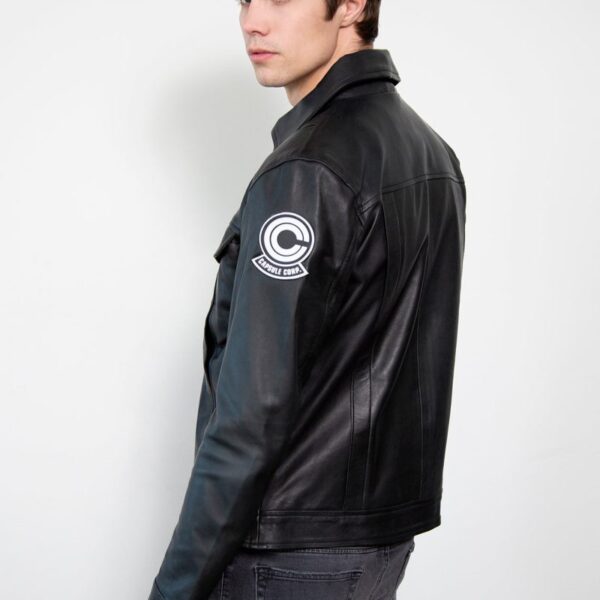 Mens Black Future Trunks Dragon Ball Leather Jacket