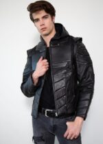 Mens Blackout Armor Leather Jacket Limited Edition