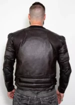 Mens Brown Leather Motorcycle Jacket with Armor United States