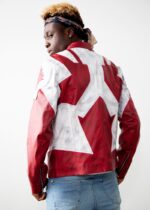 Mens Canuck Canadian Flag Leather Jacket Red White US