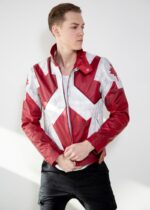 Mens Canuck Canadian Flag Leather Jacket Red White USA